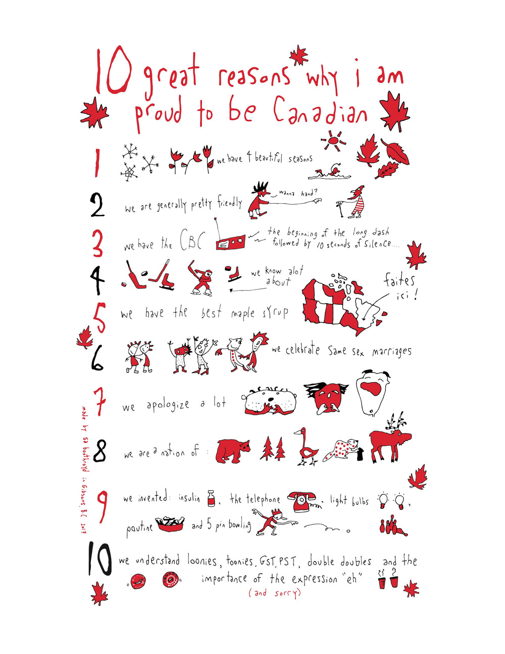 Print - 10 Great reasons why I am proud to be Canadian