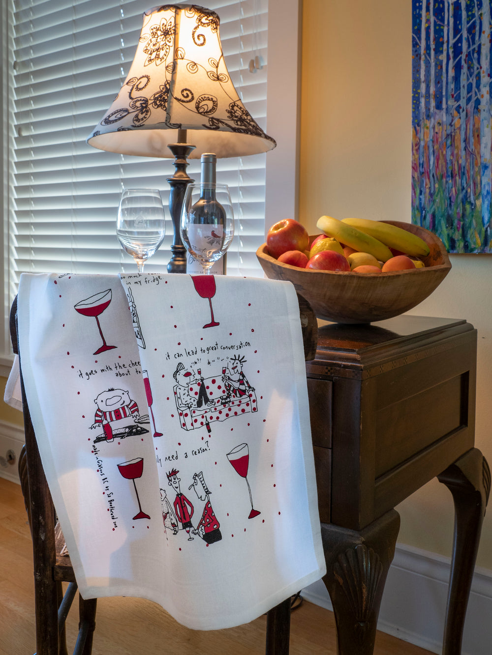 Wine Gift Wine Glasses Funny Dish Towels for Hostess Bar Towels